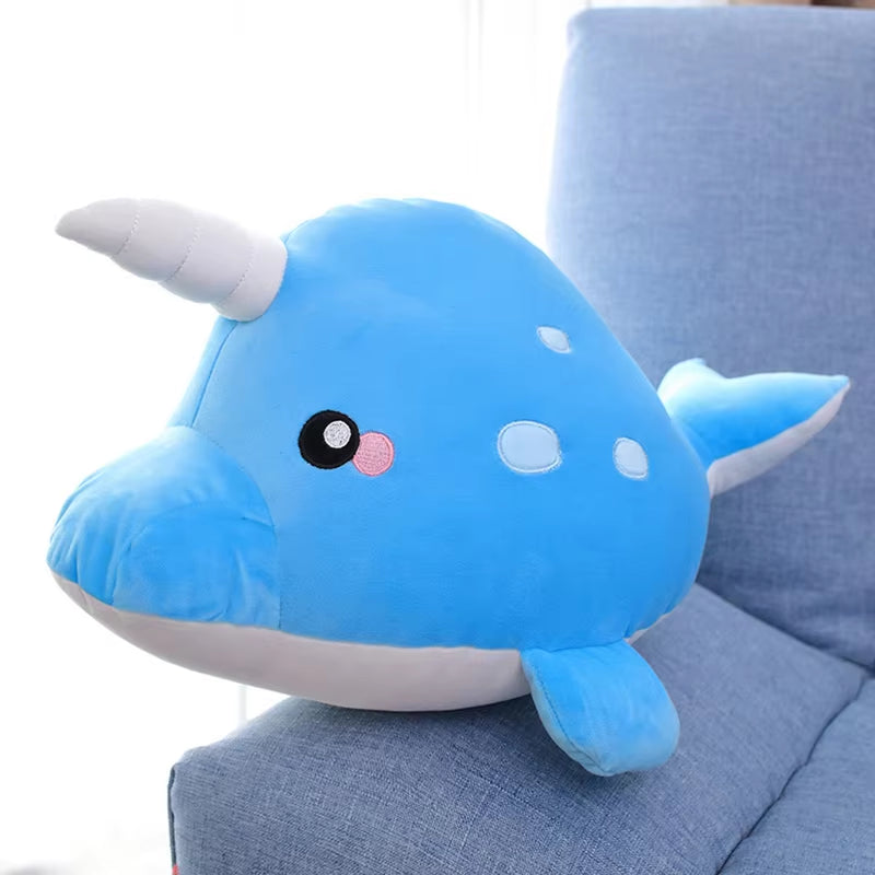 35-70Cm Cartoon Marine Life Cute Unicorn Whale Shark Devil Rays Fish Plush Toy Soft Stuffed Kawaii Killer Whale Pillow Cushion