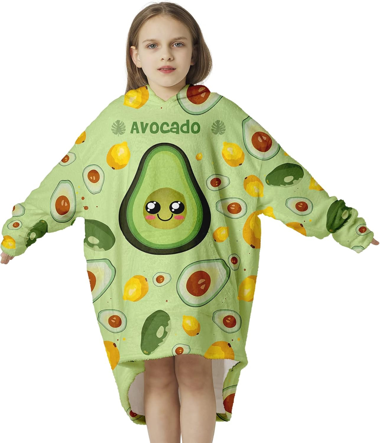 Kids Oversized Blanket Hoodie Boys Avocado Cozy Soft Wearable Blanket Girl Hood Blanket Sweatshirt Pockets Pullover Hoodie Blanket Kids 2-6