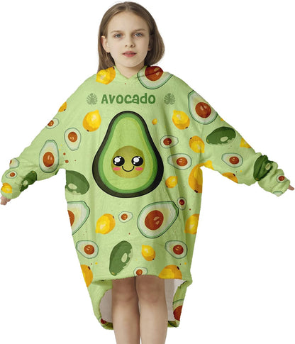 Kids Oversized Blanket Hoodie Boys Avocado Cozy Soft Wearable Blanket Girl Hood Blanket Sweatshirt Pockets Pullover Hoodie Blanket Kids 2-6